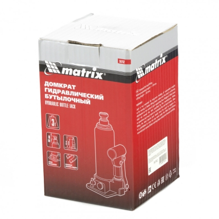 Домкрат бутылочный 3 т (178-343 мм) Matrix 50762
